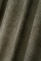 Thermovorhang Dandy Cord mit Multifunktionsband khaki 140x260cm Nahaufnahme der feinen Cordstruktur auf der Vorderseite des Thermovorhangs in Khaki