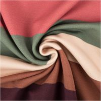 French Terry Stoff Blockstreifen Digitaldruck altrosa grün braun 1,50m Breite French Terry in Blockstreifen mit altrosa, grün und braun, zur Spirale gedreht