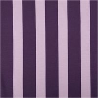 French Terry Stoff mit breiten Blockstreifen in aubergine und flieder, Motivansicht in Nahaufnahme