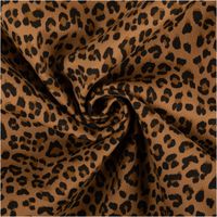 Jeansstoff Stretch Leo Leomuster cognac schwarz 1,5m Breite Leo-Jeansstoff in cognac und schwarz zur Spirale gelegt, Stretchgewebe, markantes Tiermuster