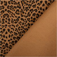 Jeansstoff Stretch Leo Leomuster cognac schwarz 1,5m Breite Stoff mit Stretch und Leopardenmuster in cognac und schwarz, Vorder- und Rückseite sind sichtbar angeordnet
