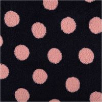 Teddystoff Meterware Jacquard Punkte marineblau rosa 1,60m Breite Nahaufnahme von Teddystoff mit Jacquard Punkten in marineblau und rosa