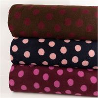 Teddystoff Meterware Jacquard Punkte marineblau rosa 1,60m Breite drei Rollen Jacquard Teddystoff mit Punktmuster in verschiedenen Farbvarianten übereinander gestapelt