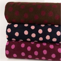Teddystoff Meterware Jacquard Punkte marineblau rosa 1,60m Breite drei Teddystoffrollen mit Jacquard-Punkten, unterschiedliche Farbvarianten, Motiv aus rosa und weinroten Punkten