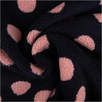 Teddystoff Meterware Jacquard Punkte marineblau rosa 1,60m Breite Teddystoff in marineblau mit Jacquard-Punkten in rosa, als Stoffprobe locker zur Spirale gelegt
