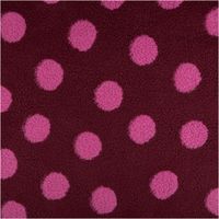 Teddystoff Meterware Jacquard Punkte marineblau rosa 1,60m Breite flauschiger Jacquardstoff mit großen rosa Punkten auf marinefarbenem Grund in gleichmäßigem Muster