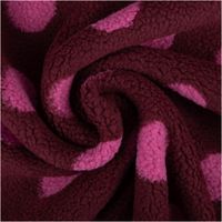 Teddystoff Meterware Jacquard Punkte marineblau rosa 1,60m Breite flauschiger Teddystoff in Spirale gelegt, Jacquard Punkte in rosa auf marinefarbenem Material