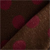 Teddystoff Meterware Jacquard Punkte dunkelbraun bordeaux 1,60m Breite zwei Seiten von braunem Jacquard-Teddystoff mit bordeauxfarbenen Punkten, eine flauschig, eine glatt