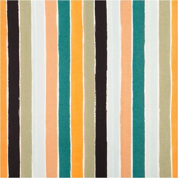 Baumwollstoff Meterware Popeline Streifen orange petrol bunt 1,48m Breite Baumwollstoff mit breiten Streifen in Orange, Petrol, Schwarz und Beige, flach ausgebreitet