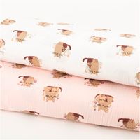 Musselin Stoff Baumwolle Katzen Blumen rosa braun 1,32m Breite zwei Lagen Musselin Baumwolle mit Katzen und Blumenmotiv, Stoffe in rosa und weiß locker als Stapel