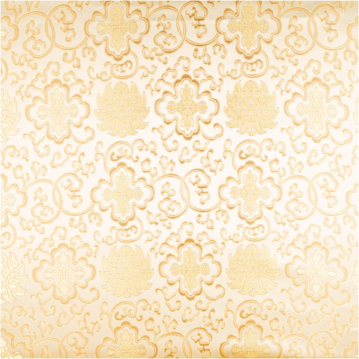 Jacquardstoff Brokat Ornamente creme gold 1,50m Breite Jacquardstoff mit goldenen Ornamenten auf cremefarbenem Grund, stoffflächenfüllende Nahaufnahme
