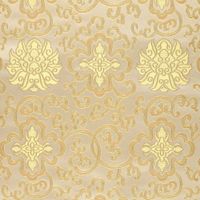 Jacquardstoff Brokat Ornamente creme gold – Stoffansicht mit eingewebtem Ornament-Dessin Jacquardstoff Brokat Ornamente creme gold – Stoffansicht mit eingewebtem Ornament-Dessin