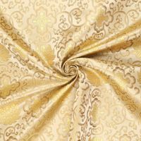 Brokat Jacquardstoff creme gold drapiert – edler Glanz des eingewebten Musters Brokat Jacquardstoff creme gold drapiert – edler Glanz des eingewebten Musters