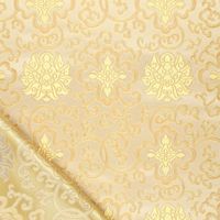 Jacquardstoff Brokat creme gold – Glanz und Struktur der Ornamente im Licht Jacquardstoff Brokat creme gold – Glanz und Struktur der Ornamente im Licht