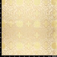 Brokatstoff Ornamente creme gold mit Maßband – Größe des Musters Brokatstoff Ornamente creme gold mit Maßband – Größe des Musters