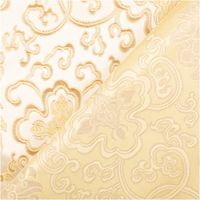 Jacquardstoff Brokat Ornamente creme gold 1,50m Breite cremefarbener Jacquard mit goldenen Brokat-Ornamenten, Stoffkante diagonal umgeschlagen, Mustervergleich