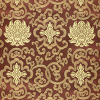 Jacquardstoff Brokat Ornamente dunkelbraun gold – Stoffansicht mit eingewebtem Ornament-Dessin