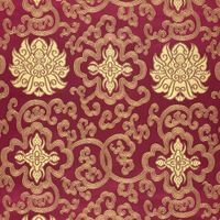 Jacquardstoff Brokat Ornamente bordeaux gold – Stoffansicht mit eingewebtem Ornament-Dessin Jacquardstoff Brokat Ornamente bordeaux gold – Stoffansicht mit eingewebtem Ornament-Dessin