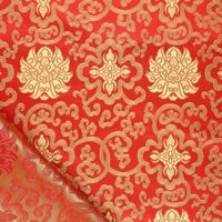 Jacquardstoff Brokat rot gold – Glanz und Struktur der Ornamente im Licht Jacquardstoff Brokat rot gold – Glanz und Struktur der Ornamente im Licht