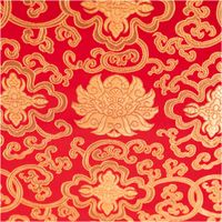 Jacquardstoff Brokat Ornamente rot gold 1,50m Breite rote Jacquardware mit goldenen Ornamenten, detailreiche Stoffstruktur aus Brokat in floralem Muster
