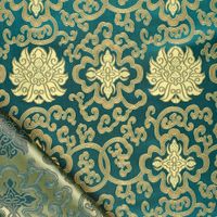 Jacquardstoff Brokat petrol gold – Glanz und Struktur der Ornamente im Licht Jacquardstoff Brokat petrol gold – Glanz und Struktur der Ornamente im Licht