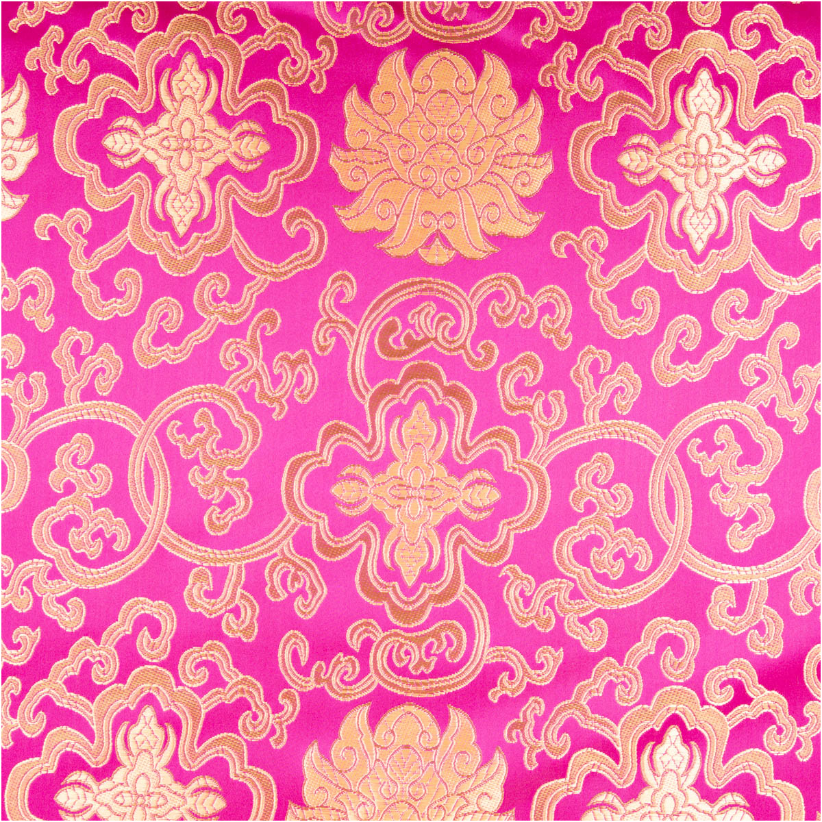 Jacquardstoff Brokat Ornamente pink gold 1,50m Breite Jacquardstoff mit goldenen Brokatornamenten auf kräftig pinkfarbenem Hintergrund in symmetrischem Muster