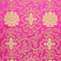 Jacquardstoff Brokat Ornamente pink gold – Stoffansicht mit eingewebtem Ornament-Dessin Jacquardstoff Brokat Ornamente pink gold – Stoffansicht mit eingewebtem Ornament-Dessin