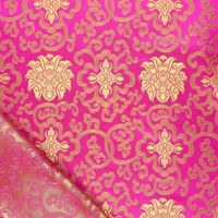 Jacquardstoff Brokat pink gold – Glanz und Struktur der Ornamente im Licht Jacquardstoff Brokat pink gold – Glanz und Struktur der Ornamente im Licht