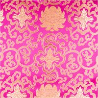 Jacquardstoff Brokat Ornamente pink gold 1,50m Breite Jacquardstoff mit goldenen Brokatornamenten auf kräftig pinkfarbenem Hintergrund in symmetrischem Muster
