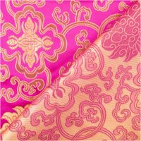 Jacquardstoff Brokat Ornamente pink gold 1,50m Breite gold-orange Rückseite und pink-goldene Vorderseite von Jacquard Brokatstoff, Muster und Farbspiel im Fokus