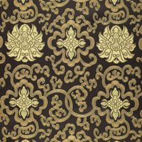 Jacquardstoff Brokat Ornamente schwarz gold – Stoffansicht mit eingewebtem Ornament-Dessin