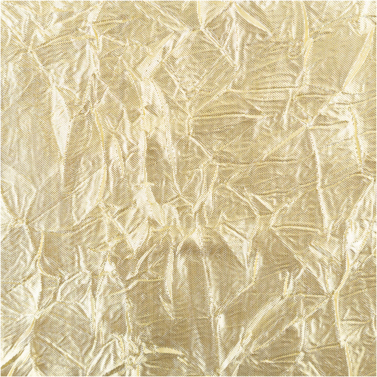 Crash Lamé Stoff Metallic glänzend gold 1,40m Breite strukturierte Oberfläche eines goldfarbenen Lamé Stoffs in Metallic-Optik mit Falten und Glanz