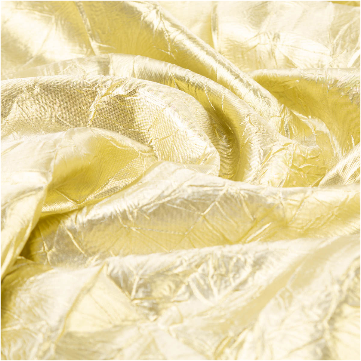 Crash Lamé Stoff Metallic glänzend gold 1,40m Breite goldener Lamé Stoff mit geknitterter Oberfläche, dichter Faltenwurf, metallischer Glanz