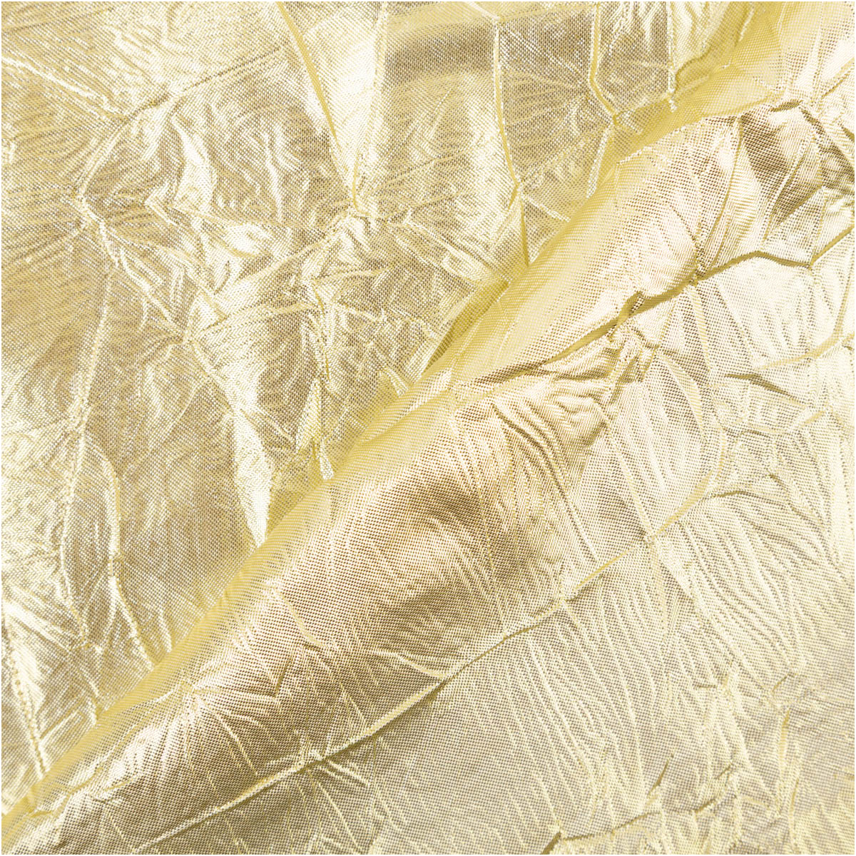 Crash Lamé Stoff Metallic glänzend gold 1,40m Breite goldfarbener Crashstoff mit Metallic-Effekt, geknitterte Struktur, leicht umgeschlagene Stoffkante