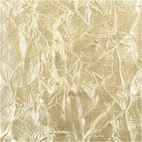 strukturierte Oberfläche eines goldfarbenen Lamé Stoffs in Metallic-Optik mit Falten und Glanz