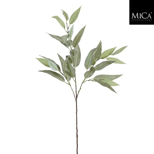 Kunstzweig Eukalyptus aus Polyester grün 120 cm Langer künstlicher Eukalyptuszweig mit schmalen, graugrünen Blättern