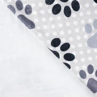 Fleece Stoff mit Pfoten und Punkten auf Hellgrau – Polarfleece Digitaldruck 155 cm, weitere Stoffansicht