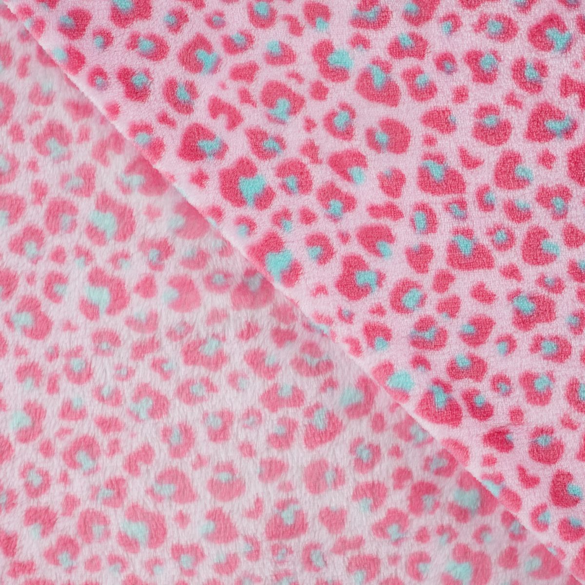 Fleece Stoff mit Leomuster in Pink und Rosa – Polarfleece Digitaldruck 155 cm, weitere Stoffansicht