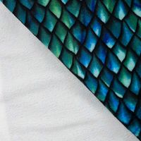 Fleece Stoff mit Drachenschuppen in Petrol und Grün – Polarfleece Digitaldruck 155 cm, weitere Stoffansicht