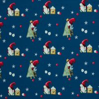 Sweatstoff angeraut Winterwonderland Wichtel jeansblau bunt – Stoffausschnitt 40 cm, Baumwolle Meterware von Swafing Sweatstoff angeraut Winterwonderland Wichtel jeansblau bunt – Stoffausschnitt 40 cm, Baumwolle Meterware von Swafing