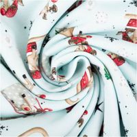 Sweatstoff angeraut Winterwonderland Rentiere hellmint bunt von Swafing 1,50m Breite Sweatstoff hellmint mit bunten Rentieren, winterliche Motive, zur Spirale gedreht, weiche Textur