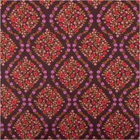 Baumwollstoff Popeline Blumen Rauten bordeaux rot lila 1,50m Breite Baumwollstoff mit bordeauxfarbenem Hintergrund, Rauten und Blumenmuster in Rot, Lila und Rosa
