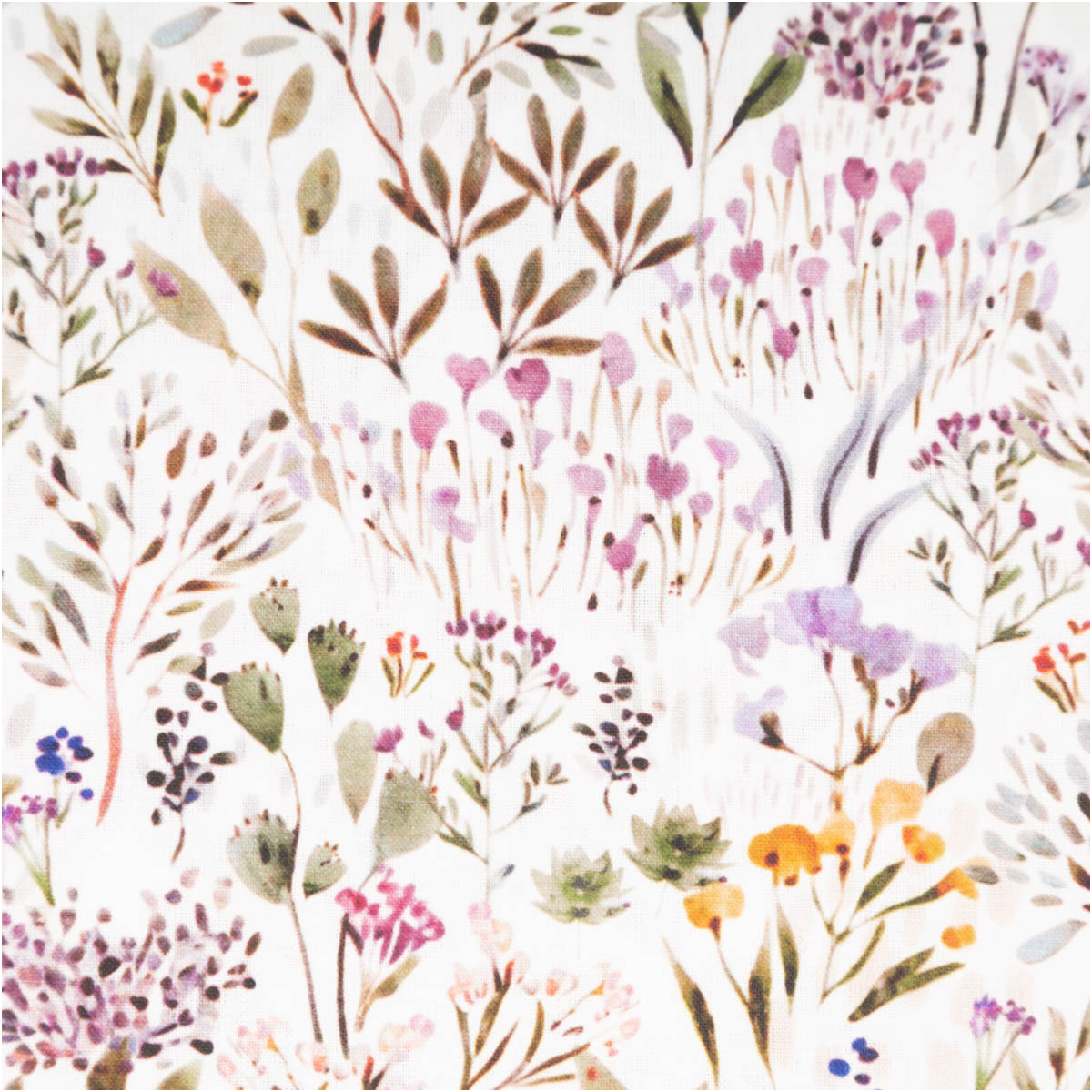 Baumwollstoff Popeline Digitaldruck Poacees Wildblumen Gräser flieder grün 1,50m Breite Popeline aus Baumwolle mit floralen Gräser-Motiven in Flieder und Grün, Muster als Nahaufnahme sichtbar