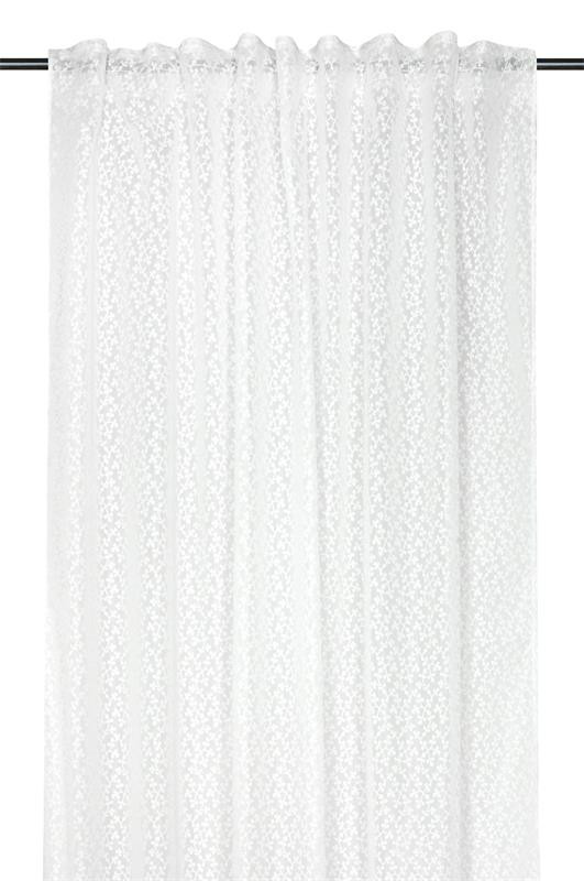 Vorhang Gisele weiß 135x240 cm – transparenter Voile mit floraler Struktur und Multifunktionsband