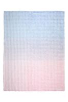 Decke Plaid Punky flauschig Waffelstruktur Farbverlauf rosa hellblau 120x150cm Plaid Punky ausgebreitet – Farbverlauf von Hellblau zu Rosa mit Waffelstruktur