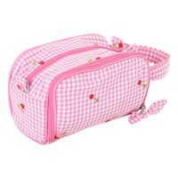 Häkeltasche Kirschen bestickt rosa 10 x 20 x 13 cm von Hobby Gift Häkeltasche Kirschen bestickt rosa 10 x 20 x 13 cm von Hobby Gift