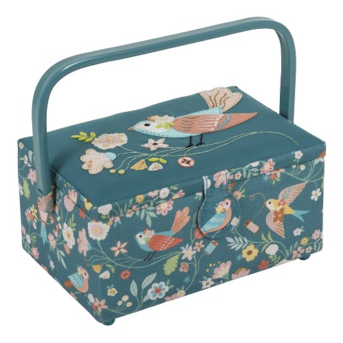 Nähkästchen Vögel petrol 17,8 x 24,5 x 14,5 cm von Hobby Gift Nähkästchen Vögel petrol 17,8 x 24,5 x 14,5 cm von Hobby Gift