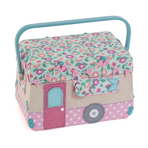 Aufbewahrungsbox Wohnwagen rosa 20,5 x 31 x 16 cm von Hobby Gift Aufbewahrungsbox Wohnwagen rosa 20,5 x 31 x 16 cm von Hobby Gift