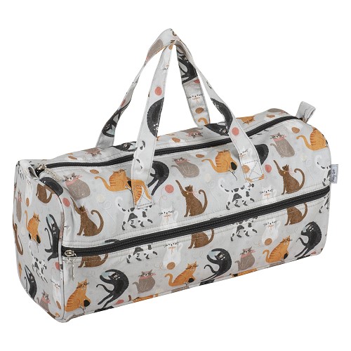 Stricktasche Katzen hellgrau von Hobby Gift Stricktasche Katzen hellgrau von Hobby Gift