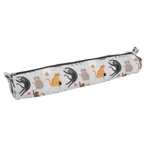 Stricknadel-Etui XL Katzen hellgrau von Hobby Gift Stricknadel-Etui XL Katzen hellgrau von Hobby Gift